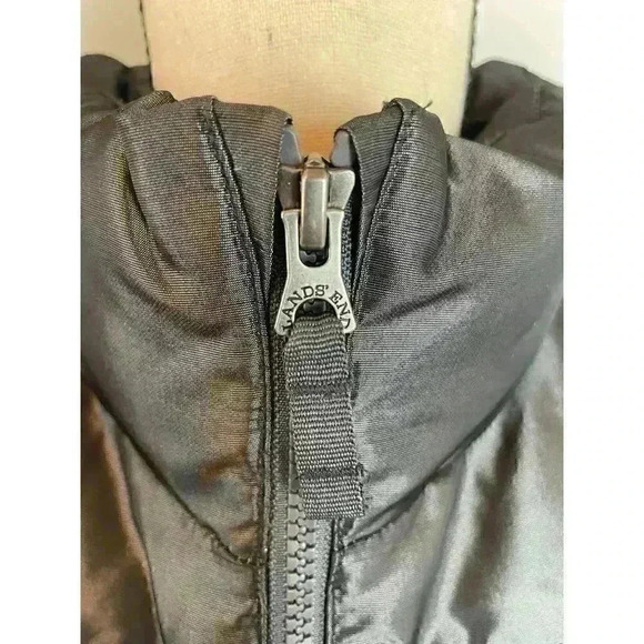 Lands' End Down Feather Puffer Vest Shiny Gray Full Zip Women's Size M - Picture 3 of 16